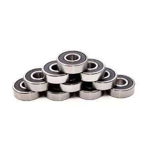 FKG R4-2RS 1/4"x5/8"x0.196" Deep Groove Ball Bearing Double Rubber Seal Bearings Pre-Lubricated, Set of 10