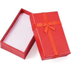 KISSITTY Jewelry Gift Box 12Pcs Red Cardboard Box Set Rectangle Small Gift Case Earring Ring Necklace Packaging Box for Women Valentine Anniversary Birthday Wedding 3.2x2.1 Inch