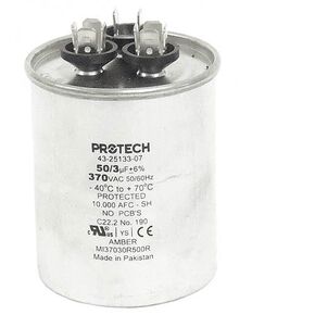 43-26261-14 -Rheem OEM Round Replacement Dual Run Capacitor 50 + 3 UF/MFD 370 Volt by OEM Replm for Rheem