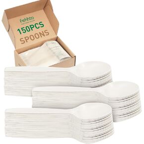 100% Compostable Fork, 7" 150pcs Disposable Cornstarch Forks Heavy Duty Cutlery BPI Certified Eco-Friendly Utensils Biodegradable Party Dinner Supplies No Plastic, Ivory White