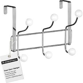 Over The Door Hook for Clothes Hanging, Stainless Steel Over Door Hanger for Bedroom Bathroom Storage - Over Door Storage Coat Rack for Towel, Purse, Robe, Keys - Over The Door Hanger (Multi 10 Hooks)
