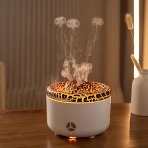 500ML Volcano Flame Diffuser,Essential Oil Diffusers for Home,Decorative Bedroom Aromatherapy Scent Air Diffuser Ultrasonic Aroma Defusers（Black）
