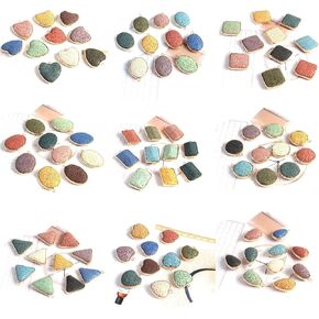 6 Pcs Natural Lava Stone Pendants Assorted Volcanic Rock Essential Oils Diffuser for Jewelry Making Necklace