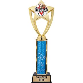 Crown Awards Attendance Trophies, 11" Gold Star Attendance Trophy with Engraving Included Prime
