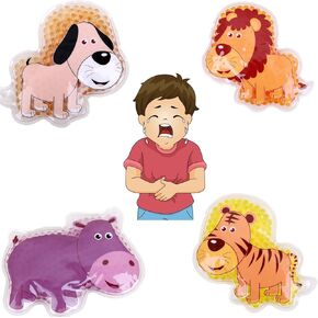 فومي كيدز - عبوات ثلج ممتعة لتخفيف الألم الساخن والبارد. 4 عبوات. تصاميم الحيوانات. مجموعة خرز جل متعددة الاستخدام للأطفال للرقبة والركبة والكاحل والذراع واليد والفخذ والساق. (4 × 3 بوصة لكل منهما) in Kuwait