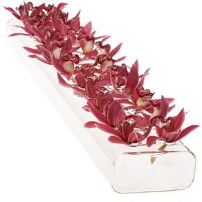 CHIVE ‘Hudson 2 Flute’ Flower Vase — Beautiful Large 24-Hole Multi-Chambered Clear Glass Bud Vase — Perfect Flower Vases for Centerpieces, Wedding Decorations and Living Room Decor