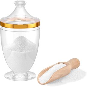 1000 مللي/33 أوقية حاوية ملح حمام أكريليك مع مغرفة خشبية برطمان ملح استحمام مع غطاء حاوية مكعبات السكر لسكر الحبوب الملح in Kuwait