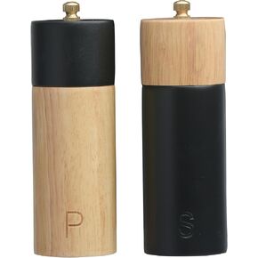 Bloomingville Two-Tone Rubber Sakt Salt and Pepper Mills, Black