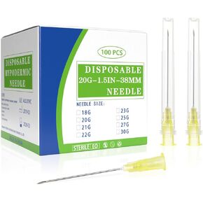 20 إبرة مقاس 1.5 بوصة، مستلزمات مختبرية للاستعمال مرة واحدة، عبوة فردية، عبوة من 100 قطعة in Kuwait