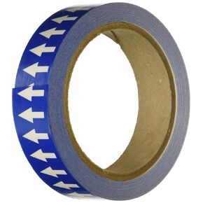Accuform Signs RAW252BUWT Adhesive Vinyl Directional Flow Arrow Tape, 1" Width x 54' Length x 0.006" Thickness, White/Blue