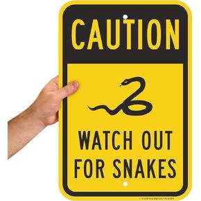 SmartSign Caution Watch Out For Snakes Sign - 2 Pack, 18 x 12 inch, 2mm Aluminum Composite, Pre-Drilled Holes, Black and Yellow, Made in USA