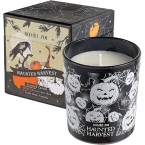 Scented Candle - Haunted Harvest Halloween - 6oz Soy Wax Candle for Autumn, Gift for Her/Him