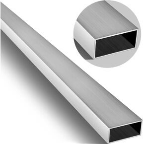 Blulu 6063 Aluminum Rectangular Tube 1.73" x 3" Aluminum Tubing, 0.125"(1/8) Wall x 48" Length Aluminum Rectangle Tube for Diy, Industrial Projects, Decoration
