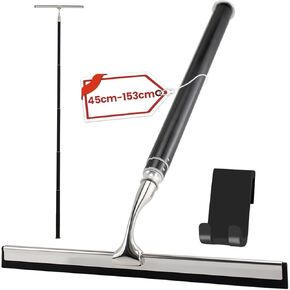 60" Telescopic Shower Squeegee for Glass Doors, Stainless Window Squeegee for Home, Shower Squeegee for Tile Shower Walls, Shower Glass Cleaner Squeegee, Glass Squeegee Bathroom Shower