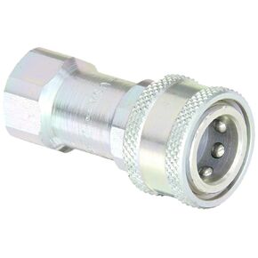 Dixon Valve & Coupling 2HF2 Steel ISO-B Interchange Hydraulic Fitting, Coupler, 1/4" Coupling x 1/4" - 18 NPTF Female Thread, Chrome