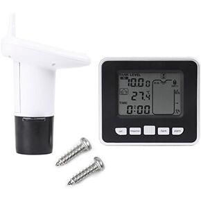 Hilitand Ultrasonic Water Tank Liquid Depth Level Meter with Temperature Display Sensor Water Level Gauge