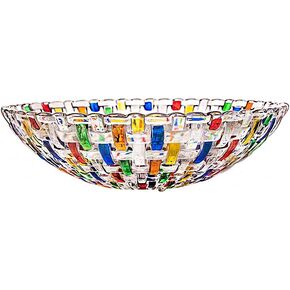 MAGCOLOR Hand Painted Colorful Woven Glass Crystal Salad & Fruit Bowl Decoration,Centerpiece For Home,Office,Wedding Decor, Fruit, Snack, Dessert, Server