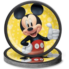 Amscan Mickey Mouse Forever Round Plates (9") - Pack of 8 - Vibrant Multicolor Paper Plates - Perfect for Child's Mickey-Themed Party