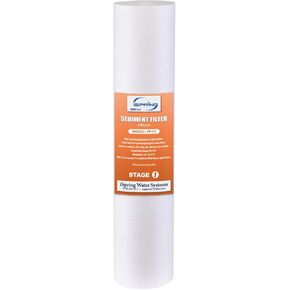 iSpring FP15 Sediment Water Filter Cartridges Replacement, 5 Micron 10" x 2.5" Universal Sediment Filter, 15,000-Gallon Multi-Layer Cartridge