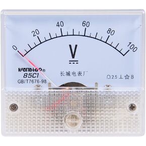 uxcell DC 0-100V Analog Panel Voltage Gauge Volt Meter 85C1 2.5% Error