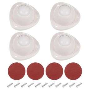 uxcell 8pcs Self Adhesive Mini Caster Wheels Universal Wheel 360° Rotation Nylon Sticky Pulleys for Kitchen Appliances Storage Boxes Coffee Makers, White