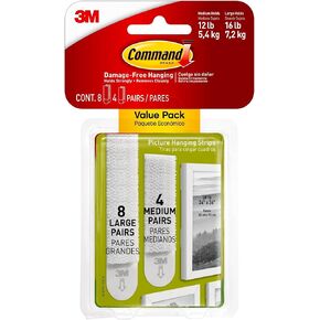 Command Picture Hanging Strips, 1" x 2", White, Pack of 2412