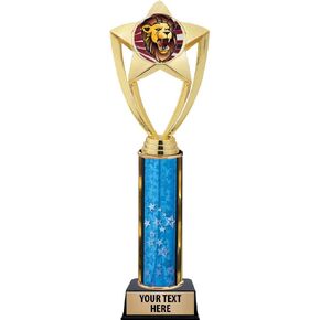 Crown Awards Mascot Trophies, 11" Gold Star Lion Mascot Trophy with Engraving Included Prime
