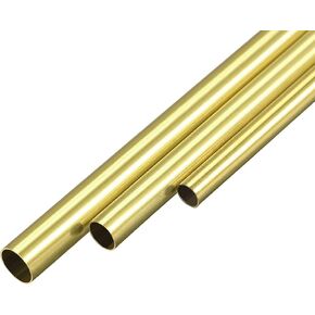 uxcell Brass Tube, 4mm 5mm 6mm OD x 0.2mm Wall Thickness 300mm Length Seamless Round Pipe Tubing, Pack of 3
