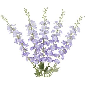 Ivory Flowers 33.86" Delphinium Artificial Flwoers Cream White Fake Flowers 5PCS Long Stem Snapdragon Flowers for Tall Vase for Wedding Centerpieces Home Party Decor (Cream White)