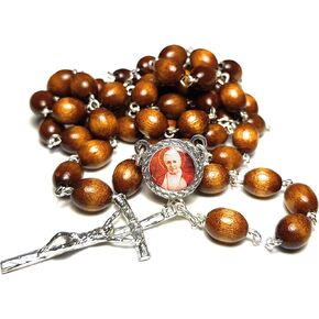 3rd class relic rosary of Pope Saint Pius X Giuseppe Melchiorre Sarto patron of first communicants first communion; San Pío X patrono de la primera comunión comulgantes comulgante (Brown)