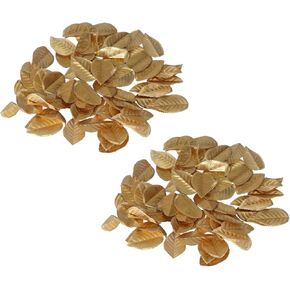 400pcs Bulk Rose Leaves, Gold Leaves Artificial Leaves 5.5x3.5cm Fake Leaves for DIY Crafts Wedding Bouquets Corsage Boutonniere Party Decorations