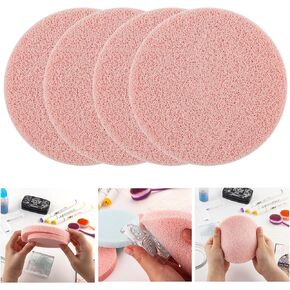 Briartw 4 Pcs/Set Stamp Scrubber,Stamp Cleaning Sponge,Ink Removing Tool,Applicable to Clean Clear Stamp,Acrylic Blocks,Red Rubber Stamps,Stamp Positioners,Work Surface
