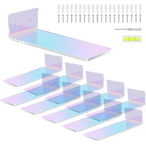 Colorful Acrylic Floating Sport Shoe Shelves, Wall Mounted Shoe Shelves, Sneaker or Shoe Box Display Shelves, Levitating Shoe Rack for Wall (10PCS)