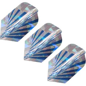 PATIKIL Slim Dart Flights, 3 Pack PET Unique Design Dart Accessories for Steel Tip Dart and Soft Tip Darts, Blue Silver Tone