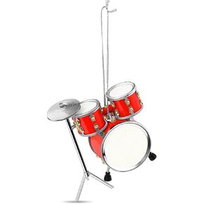 Broadway Gifts 3 Inch Red Wood Drum Set Ornament Decoration