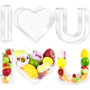 10" Acrylic Charcuterie Letters I Love U Letter Trays for Food Acrylic Fillable Letters for Candy Letter Box for Wedding Birthday Reusable Charcuterie Boxes to Show Love, Not Include Lid