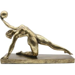 Lukitas Gymnast Statue and Sculpture Decor, Rhythmic Gymnastics Figurine, Modern Desktop Ornament for Home Office Living Room, Golden, Resin L14'' in Kuwait