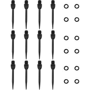 Fit Point Plus Dart Tips Dart Accessories Dart Tips Converter Points with 12 Rubber O-Ring Blackhead Black Needle 12PCS