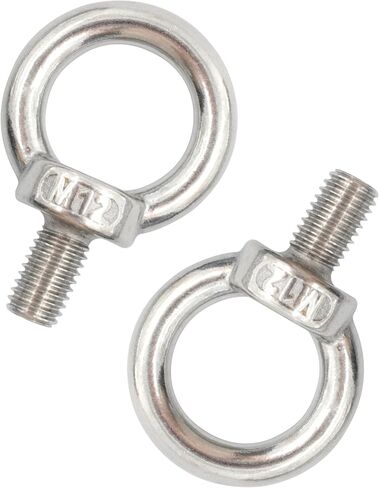 2PCS M12 Lifting Eye Bolt, Stainless Steel Male Thread Eye Bolts, Heavy Duty Screw Ring Shaped Eye Bolt in Saudi Arabia