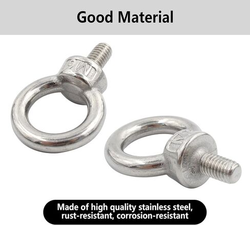 2PCS M12 Lifting Eye Bolt, Stainless Steel Male Thread Eye Bolts, Heavy Duty Screw Ring Shaped Eye Bolt in Saudi Arabia