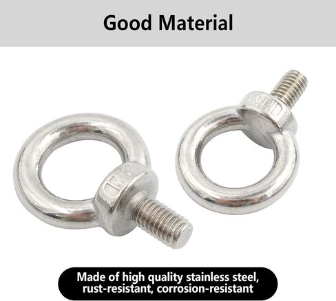 2PCS M12 Lifting Eye Bolt, Stainless Steel Male Thread Eye Bolts, Heavy Duty Screw Ring Shaped Eye Bolt in Saudi Arabia