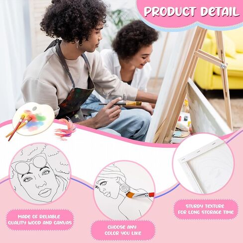 Sherr 20 Pcs Pre Drawn Canvas Floral for Painting for Adults in Kuwait
