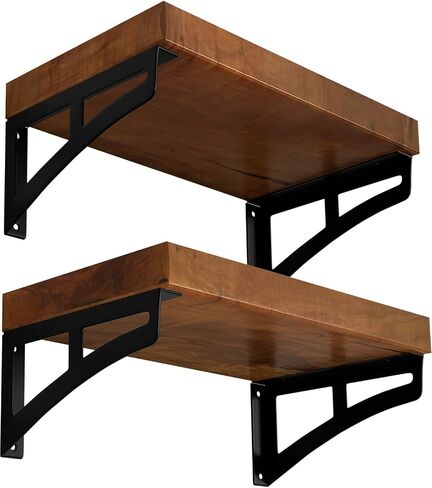 LEOPO 11 inch Industrial Farmhouse Shelf Brackets Concrete Wall Heavy Duty Hot Rolled Steel 6 Pack in Saudi Arabia