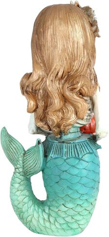 Needzo Halloween Mermaid Skeleton Decoration, Dia De Los Muertos Decor, Spooky Resin Figurine, 10 Inches in Saudi Arabia