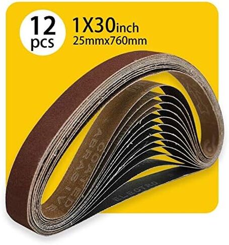 1x 30 Inch 60 Grit Sanding Belt | Premium Aluminum Oxide Sanding Belt | Premium Sander Sandpaper – 12 Pack in Kuwait