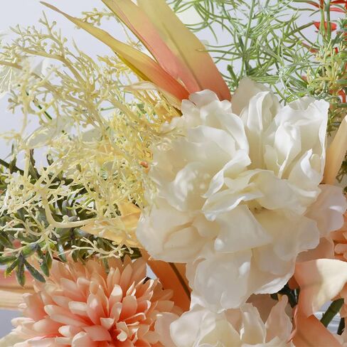 LESING Artificial Flowers in Vase, Silk Faux Flowers Arrangement Rose Bouquets with Vase Rustic Table Certerpieces for Decoration (Autumn Daisy) in Saudi Arabia
