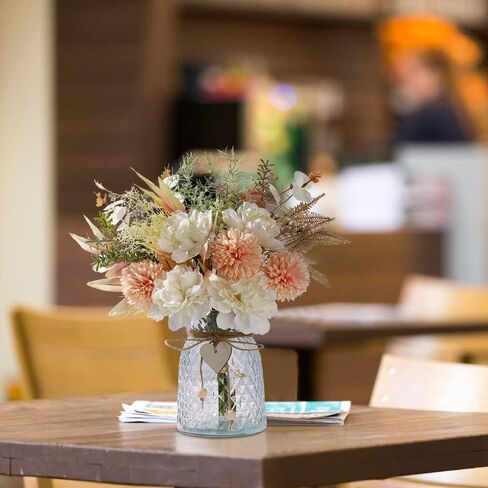 LESING Artificial Flowers in Vase, Silk Faux Flowers Arrangement Rose Bouquets with Vase Rustic Table Certerpieces for Decoration (Autumn Daisy) in Saudi Arabia