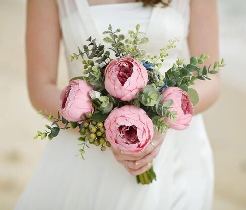 16pcs Dark Red Peonies Artificial Flowers 3.5'' Big Fake Peonies Silk Flowers Bulk Faux Vintage Peonies with Stems for Wedding Bridal Centerpieces Table Decor Floral Arrangements (Burgundy) in Saudi Arabia