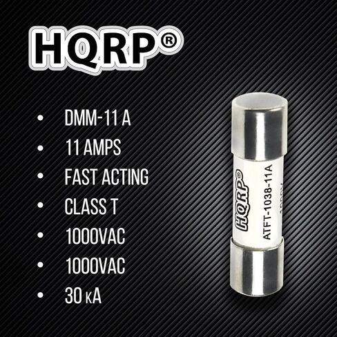 HQRP 5-Pack DMM-11a Fast-Acting Digital Multimeter Fuse 11Amp 1000V Replacement for Bussmann DMM-11, DMM-11a, DMM-B-11, DMM-B-11a, DMM-11AR, LITTELFUSE Flu 11a, Compatible with Fluke, Brymen, Klein in Saudi Arabia