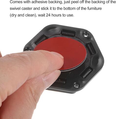 uxcell 16pcs Self Adhesive Mini Caster Wheels Universal Caster Wheel 360° Nylon Rotation Sticky Swivel Pulley for Kitchen Appliances Storage Boxes Coffee Makers, Black in Saudi Arabia